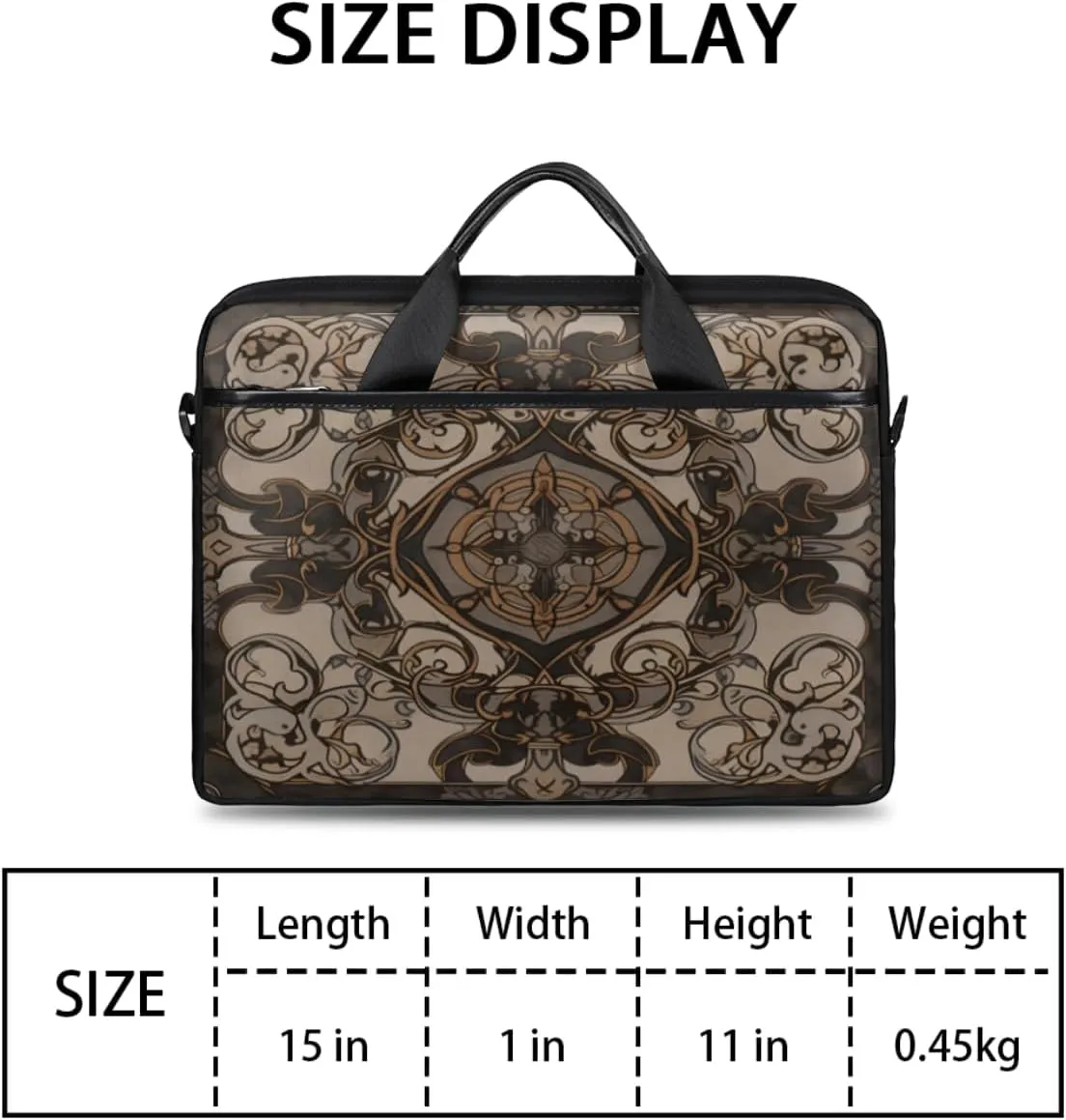 Geometry Fun Theme Laptop Shoulder Bag for Tablet Computer Notebook Sleeve Messenger Carrying Case Briefcase Tote