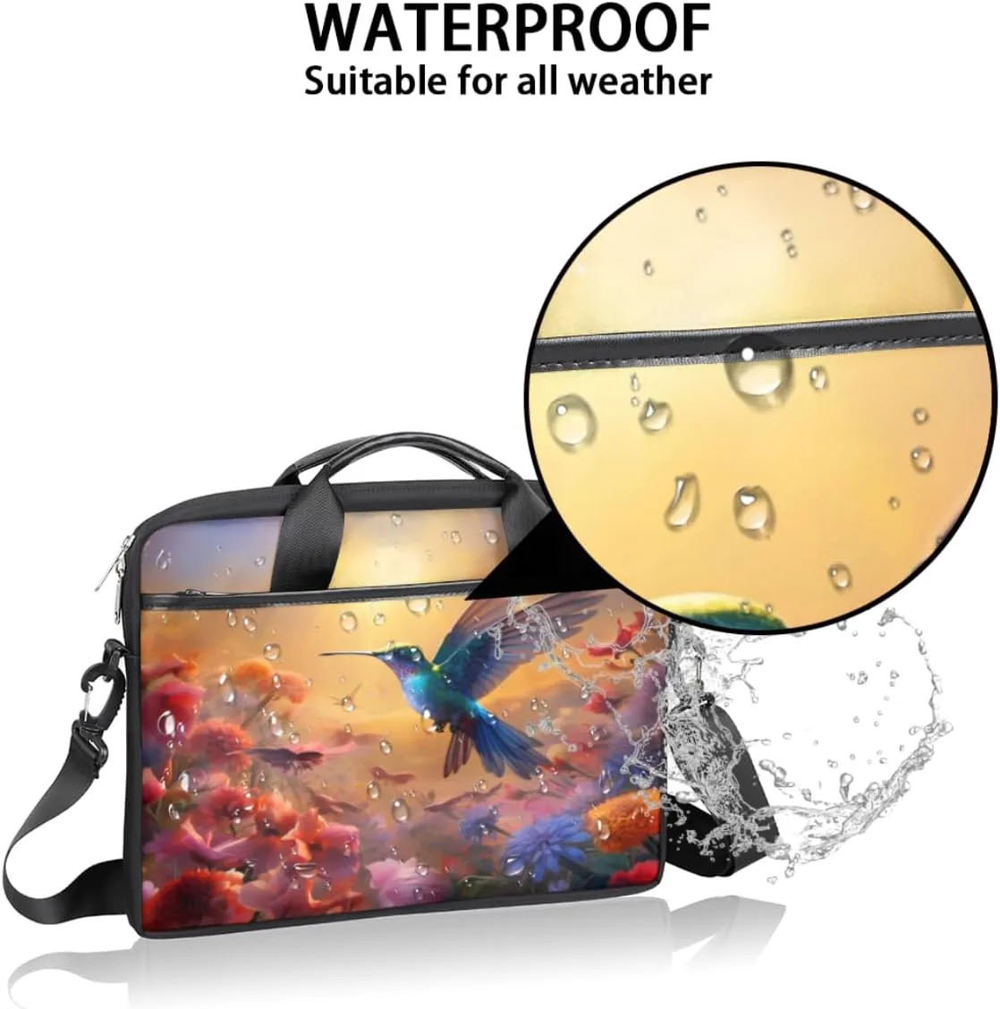 Geometry Fun Theme Laptop Shoulder Bag for Tablet Computer Notebook Sleeve Messenger Carrying Case Briefcase Tote