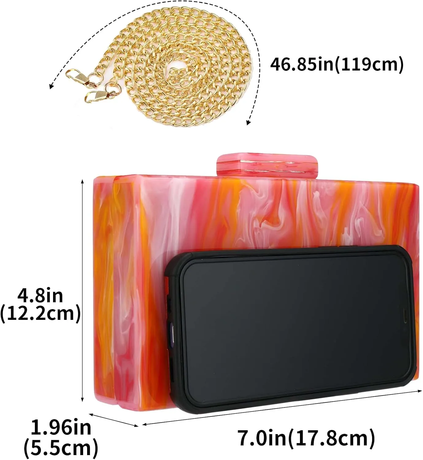 Gets Acrylic Evening Bag Unique Square Bag Cocktail Wedding Party for Women Dress Purse Evening Clutch