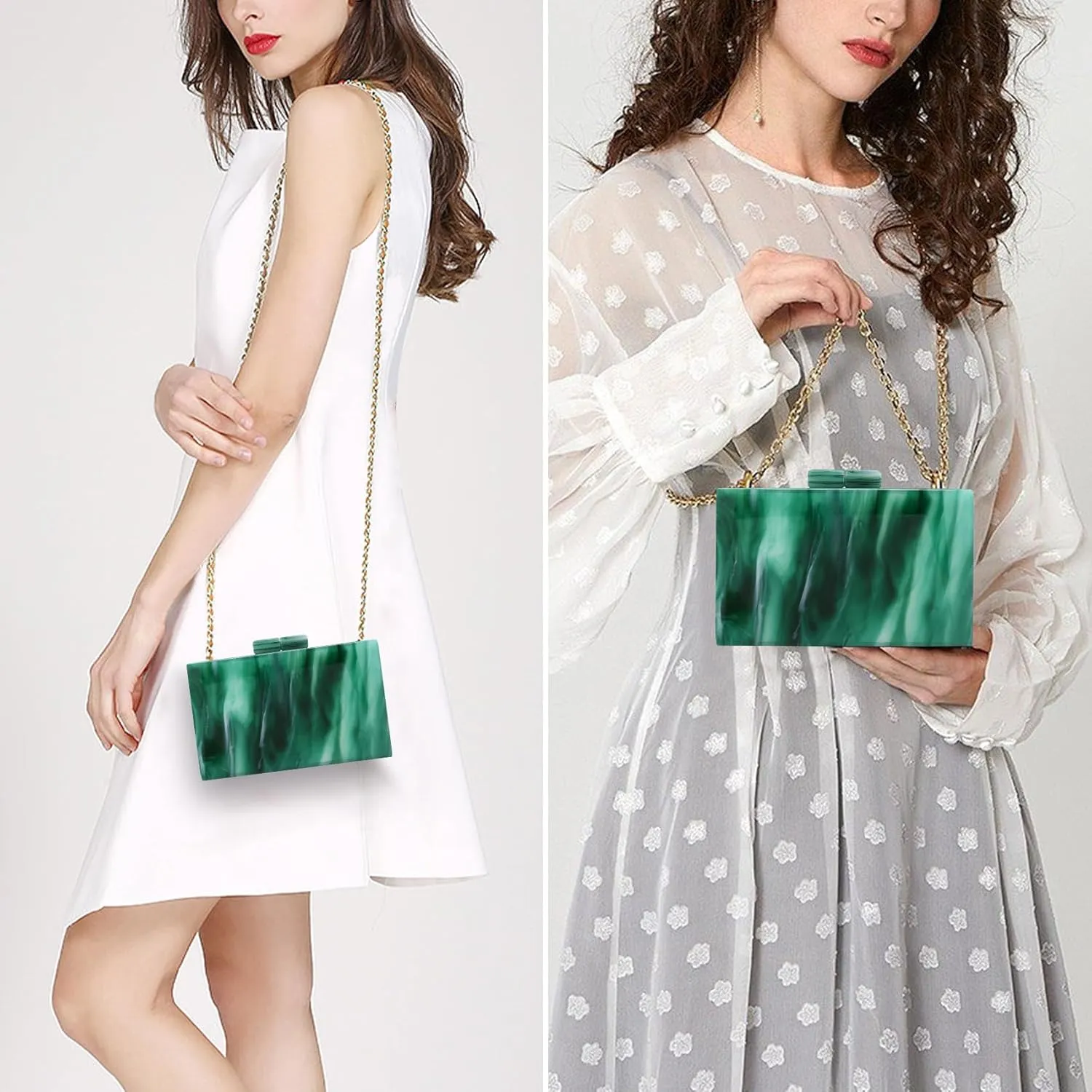 Gets Acrylic Evening Bag Unique Square Bag Cocktail Wedding Party for Women Dress Purse Evening Clutch