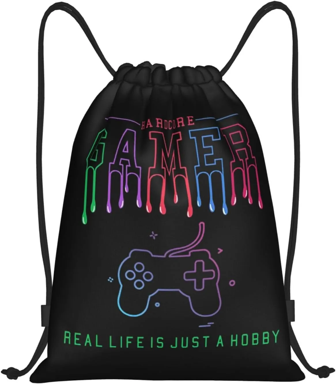 Gianlaima Game Over Controller Graphics Drawstring Bags Backpack Sport Gym Sack Yoga Dance Travel Bag For Men Women