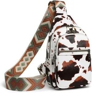 Gifts for Women Mom Christmas Gifts Birthday Small Sling Bag Leather Crossbody Cow Fanny Packs Waist Pack for Traveling