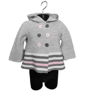 GIRL SIZE 2 YEARS - FIRST IMPRESSIONS, Soft Knit, Hooded Sweater Jacket EUC B28