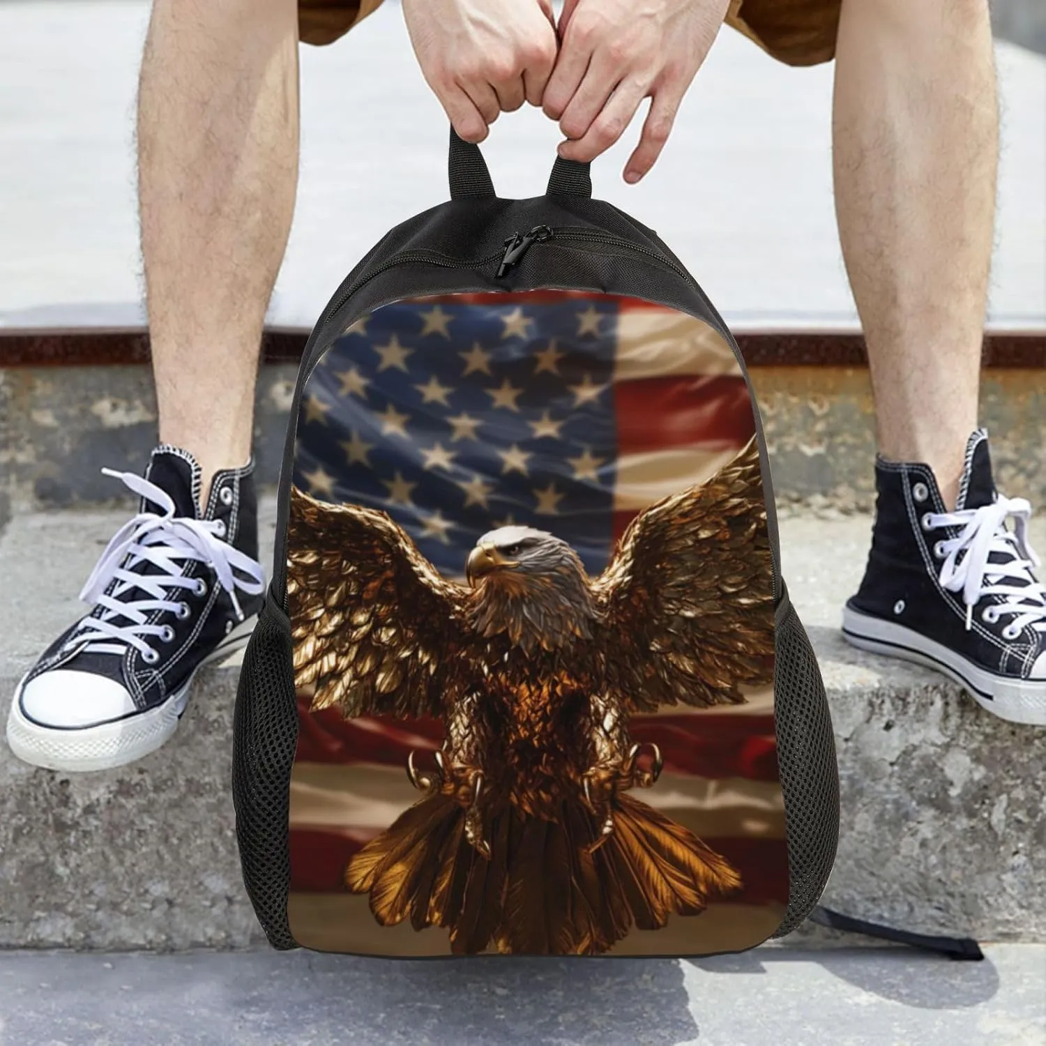 Golden Eagle Backpack Waterproof Anti Theft Durable Light Laptop Bag Backpacks For Women Men Travel Gym Backpack