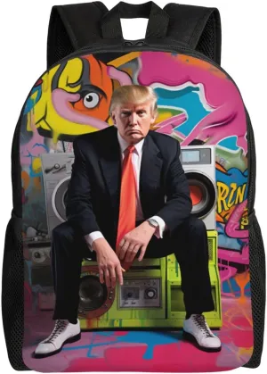 Graffiti Trump Backpack Waterproof Anti Theft Durable Light Laptop Bag Backpacks For Women Men Travel Gym Backpack