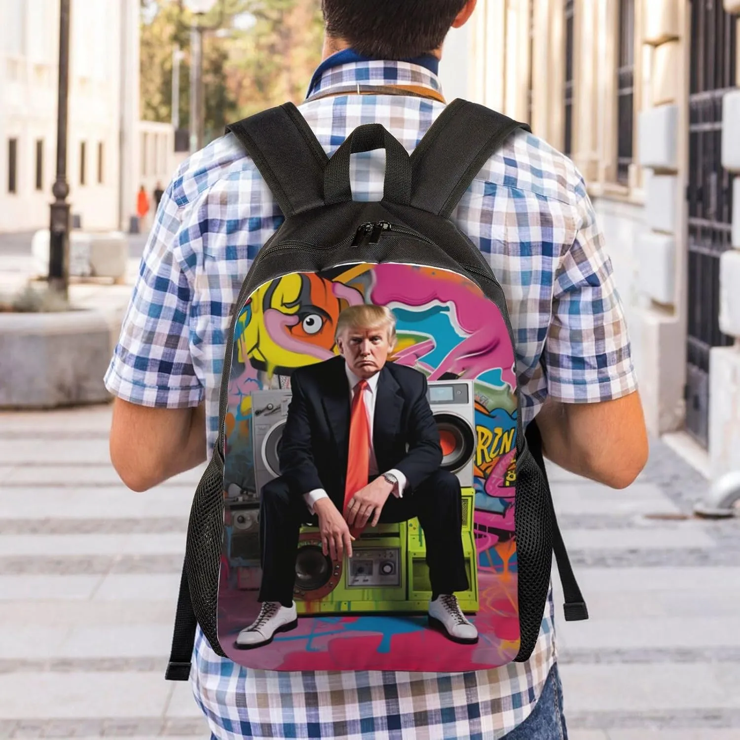 Graffiti Trump Backpack Waterproof Anti Theft Durable Light Laptop Bag Backpacks For Women Men Travel Gym Backpack