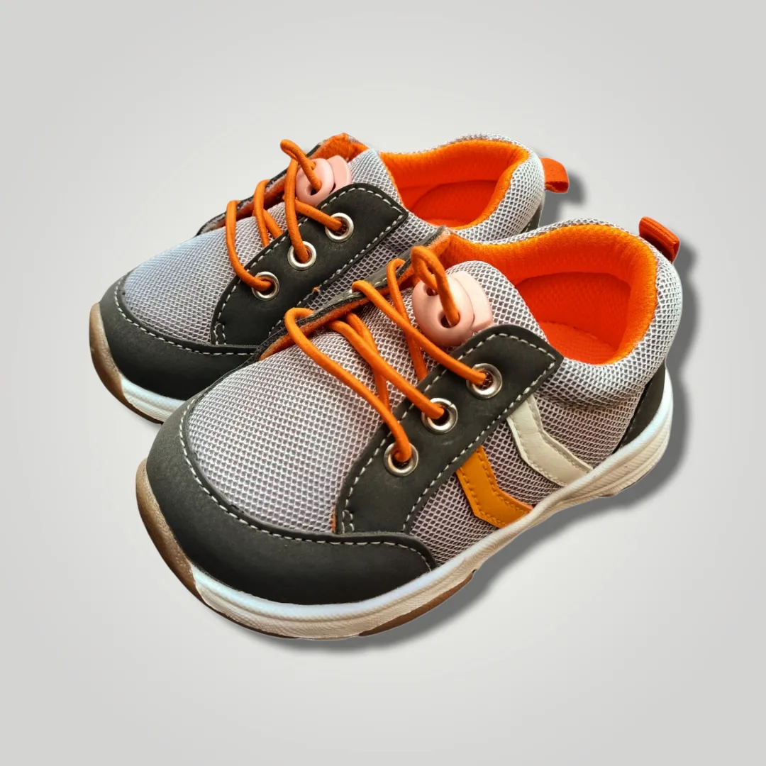 Grey Orange Shoes 1039