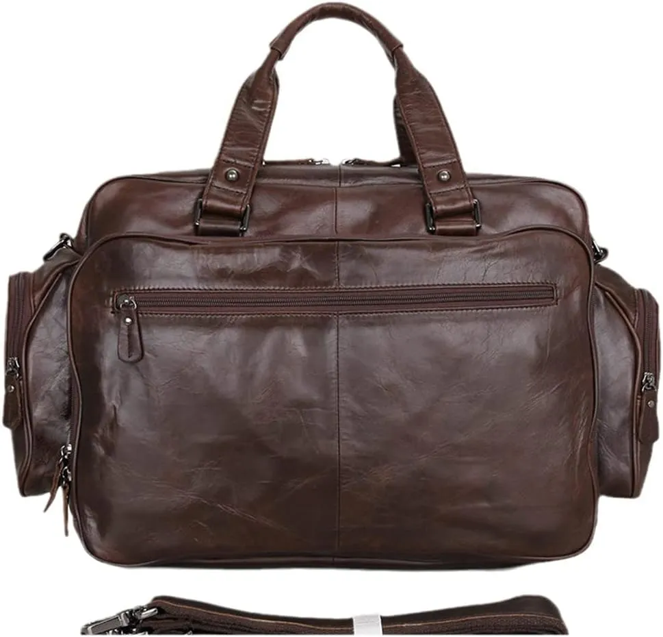 Haitpant Men Business Briefcase Genuine Leather Laptop Handbag Multifunctional Cowhide Shoulder Messenge Tote