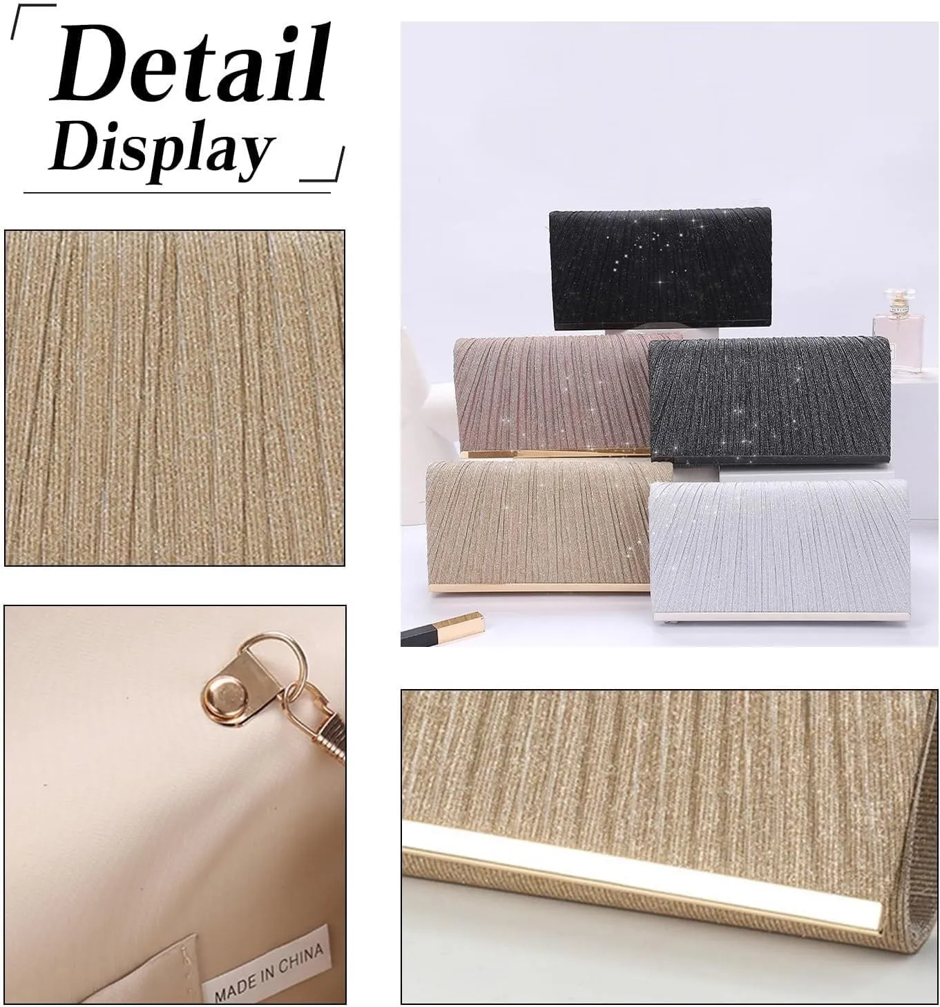 Handbag Women's Shoulder Bag Elegant Crossbody Women Clutch Shiny Sequins Evening Bridal Wedding Purse