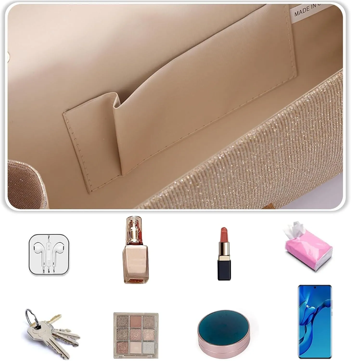 Handbag Women's Shoulder Bag Elegant Crossbody Women Clutch Shiny Sequins Evening Bridal Wedding Purse