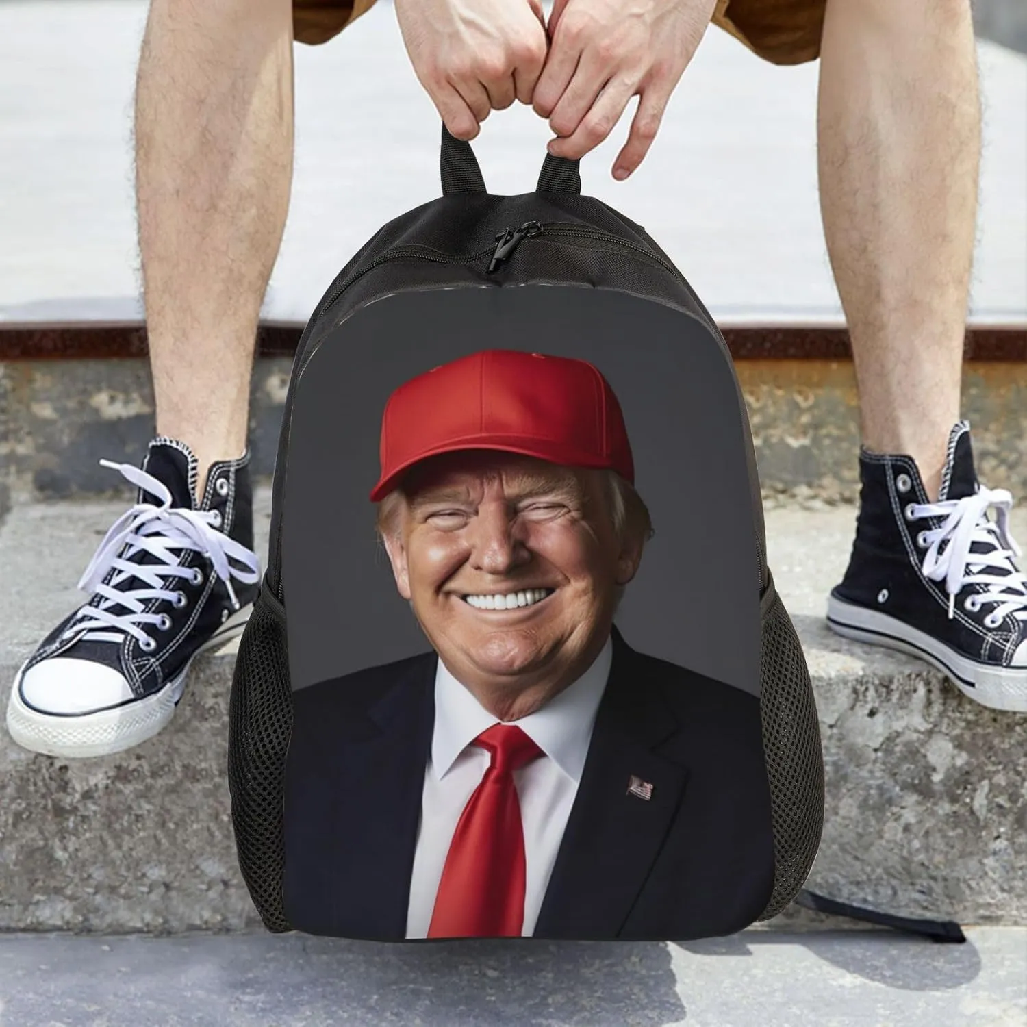 Happy Trump Backpack Waterproof Anti Theft Durable Light Laptop Bag Backpacks For Women Men Travel Gym Backpack
