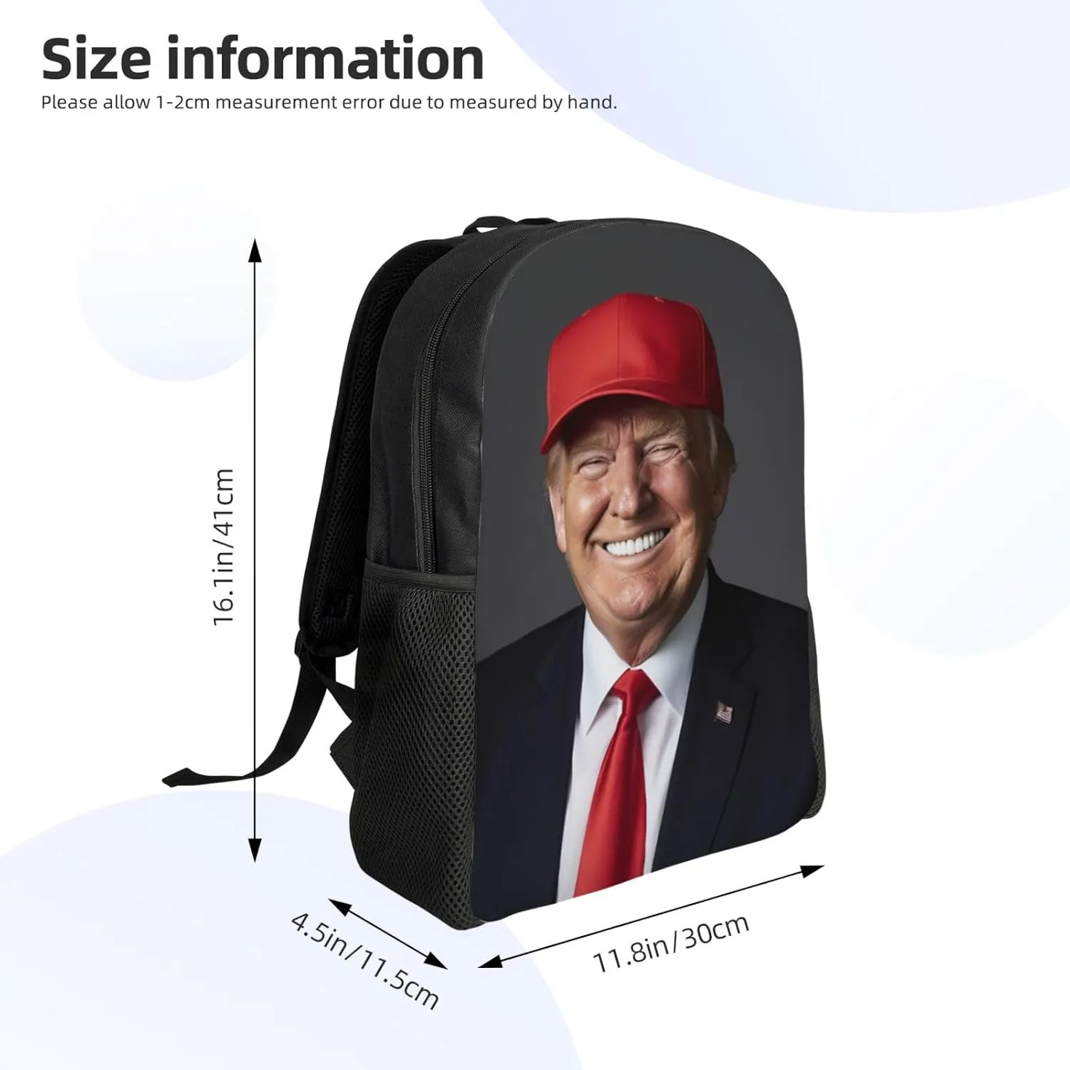 Happy Trump Backpack Waterproof Anti Theft Durable Light Laptop Bag Backpacks For Women Men Travel Gym Backpack