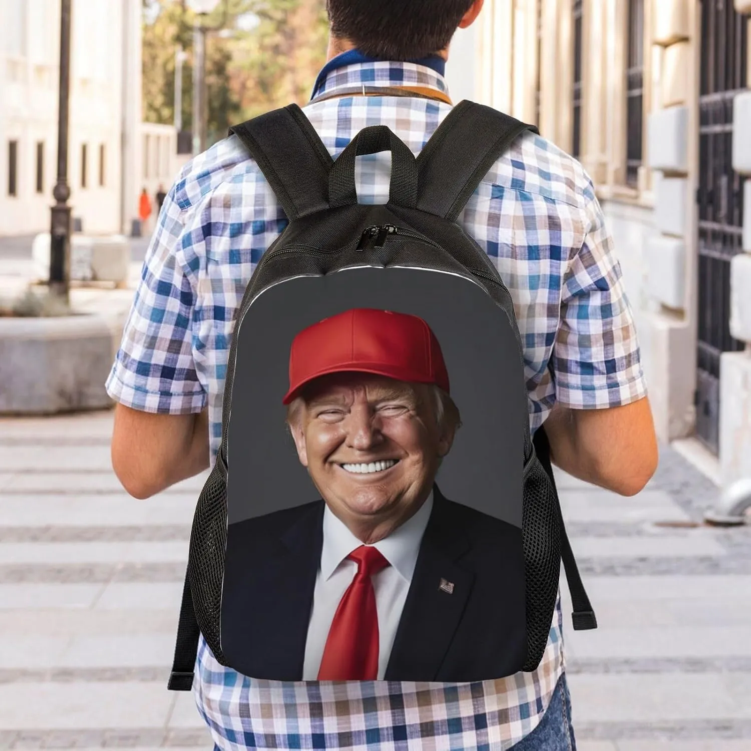 Happy Trump Backpack Waterproof Anti Theft Durable Light Laptop Bag Backpacks For Women Men Travel Gym Backpack