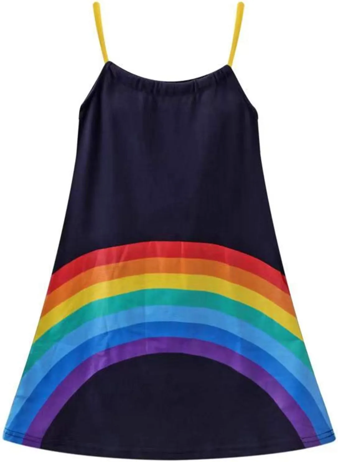 HILEELANG Girl Summer Cami Dress Sleeveless Tank Cotton Casual Spaghetti Strap Jersey Shirt Cool Beach Sundress