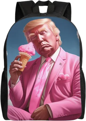Ice Cream Trump Backpack Waterproof Anti Theft Durable Light Laptop Bag Backpacks For Women Men Travel Gym Backpack