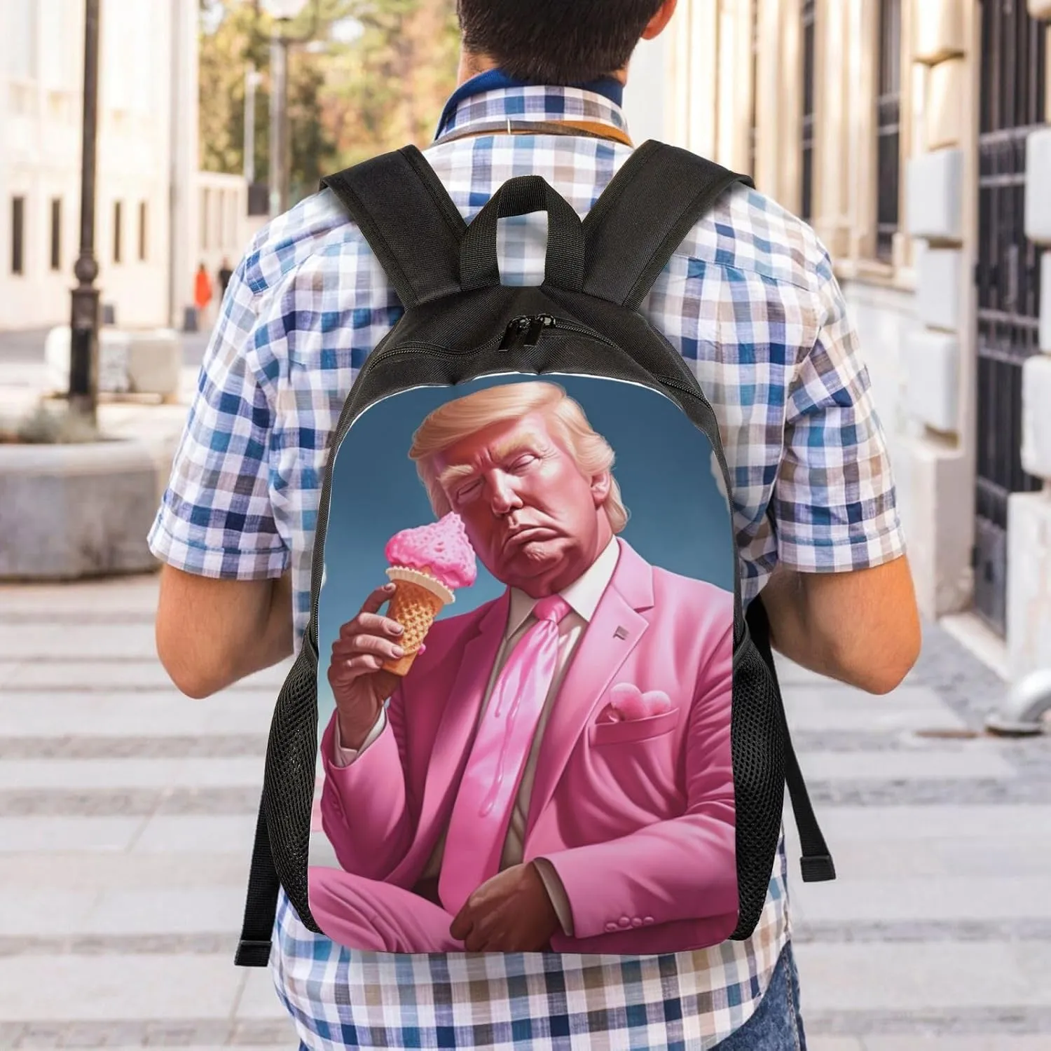 Ice Cream Trump Backpack Waterproof Anti Theft Durable Light Laptop Bag Backpacks For Women Men Travel Gym Backpack