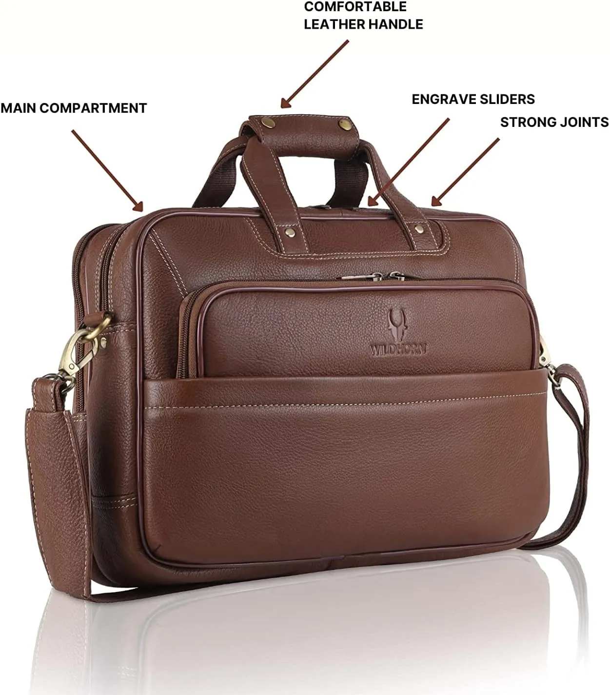 India Leather 16 inches Messenger Bag (MB584)