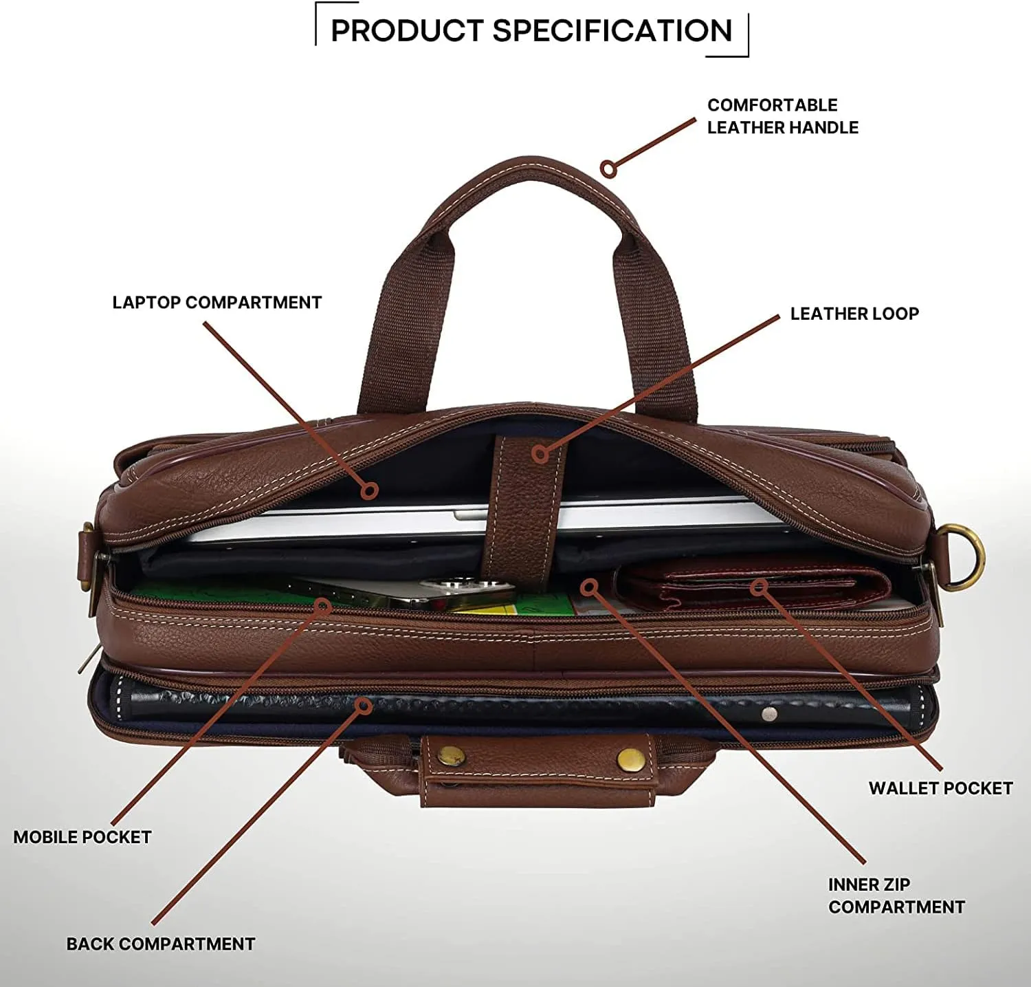 India Leather 16 inches Messenger Bag (MB584)