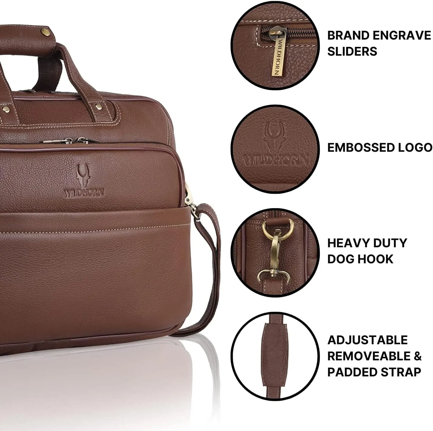 India Leather 16 inches Messenger Bag (MB584)