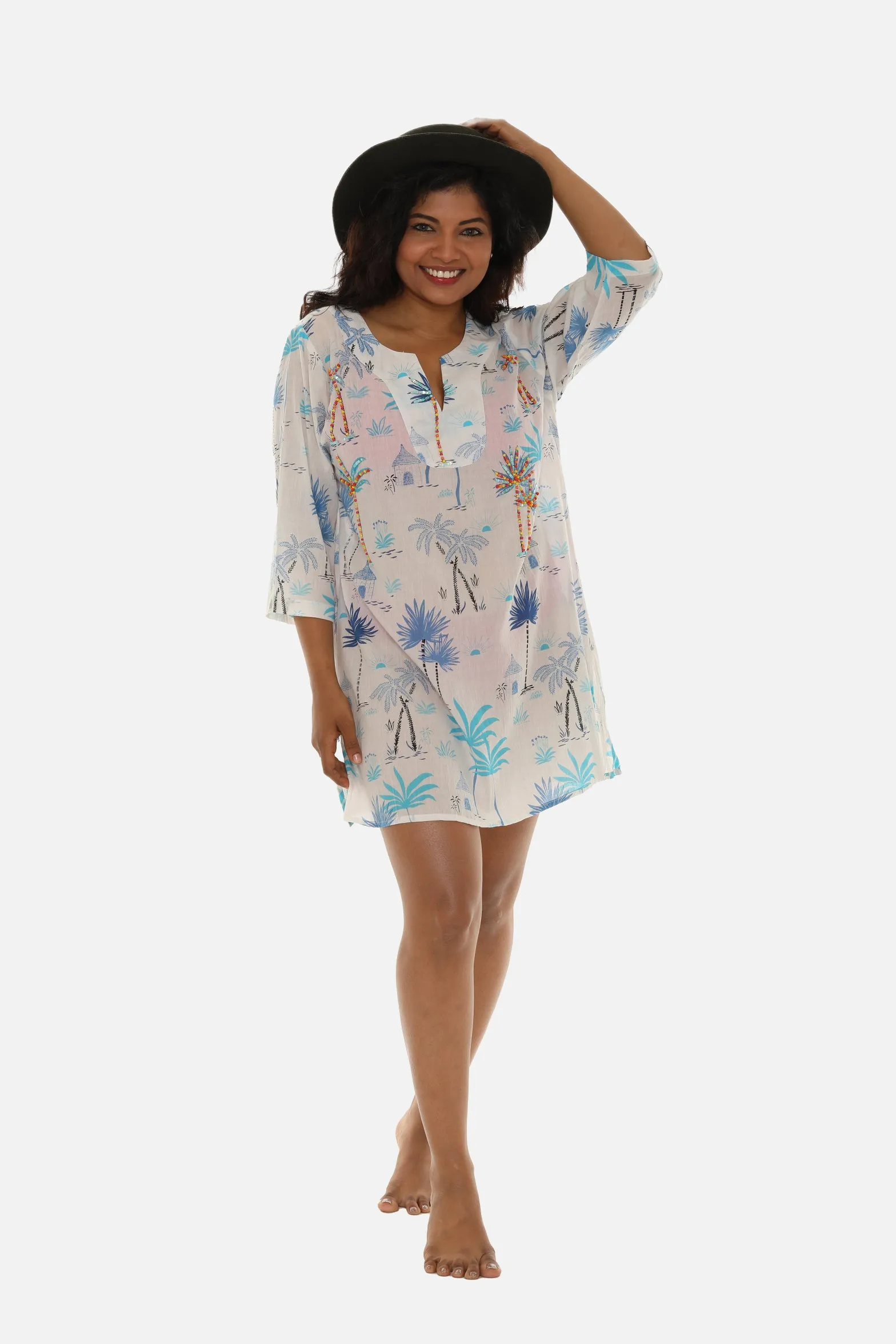 Island Vibes: Palm Tree Print Tunic For a Tropical Getaway