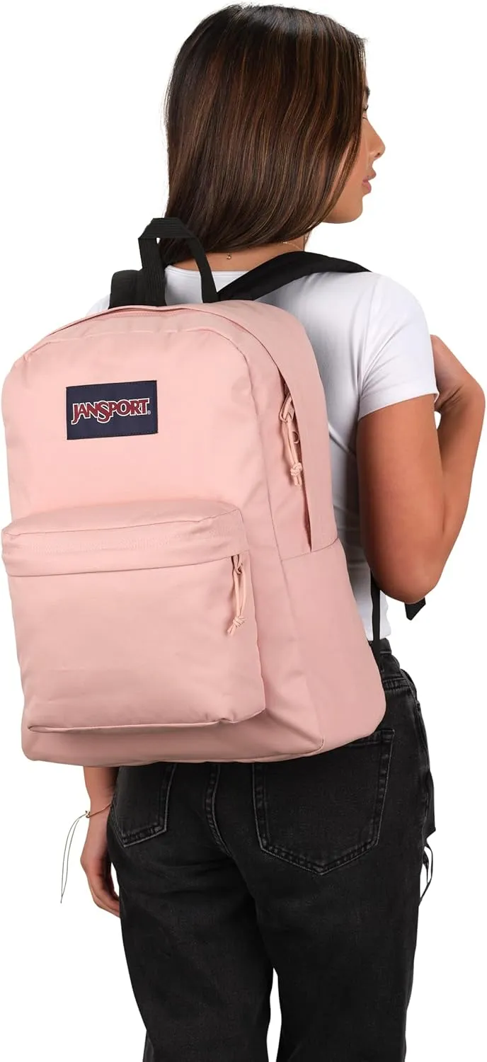 JanSport Superbreak Backpack - Durable, Lightweight Premium Backpack, Misty Rose
