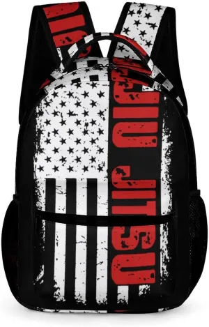 JIU-Jitsu Flag Travel Laptop Backpack Slim Dayback Durable Bag with Pocket Back Pack 15.6 Inch Notebook