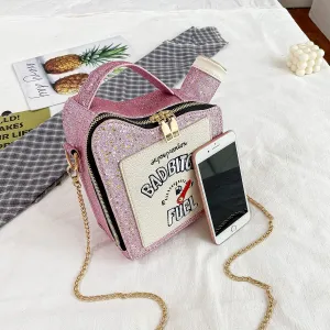 KUANG! Women's Fashion Sequin Crossbody Bag - Fun Gasoline Handbag Shoulder Bag for Women