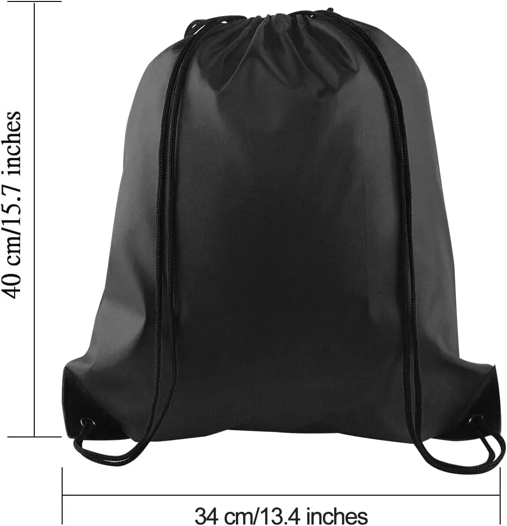 KUUQA 2 Pcs Drawstring Backpack Bags Bulk Sports Cinch Sack String Backpack Storage Bags for Gym TravelingBlack, Blue