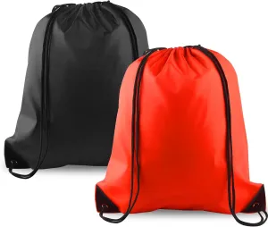 KUUQA 2 Pcs Drawstring Backpack Bags Bulk Sports Cinch Sack String Backpack Storage Bags for Gym TravelingBlack, Red