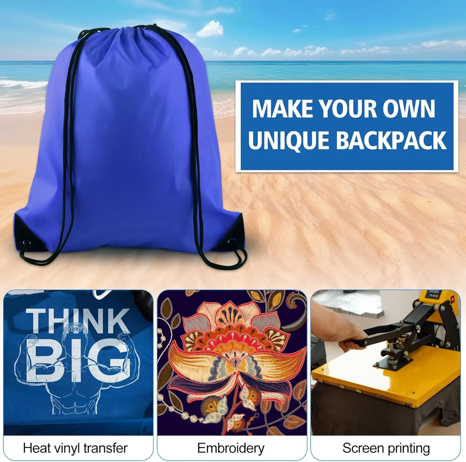 KUUQA 20Pcs Drawstring Backpack Bag Bulk Blue Drawstring Bags String Backpack Sport Gym Sack Bags Foldable Storage Bag for Women Men Shopping Gym Travel Sports