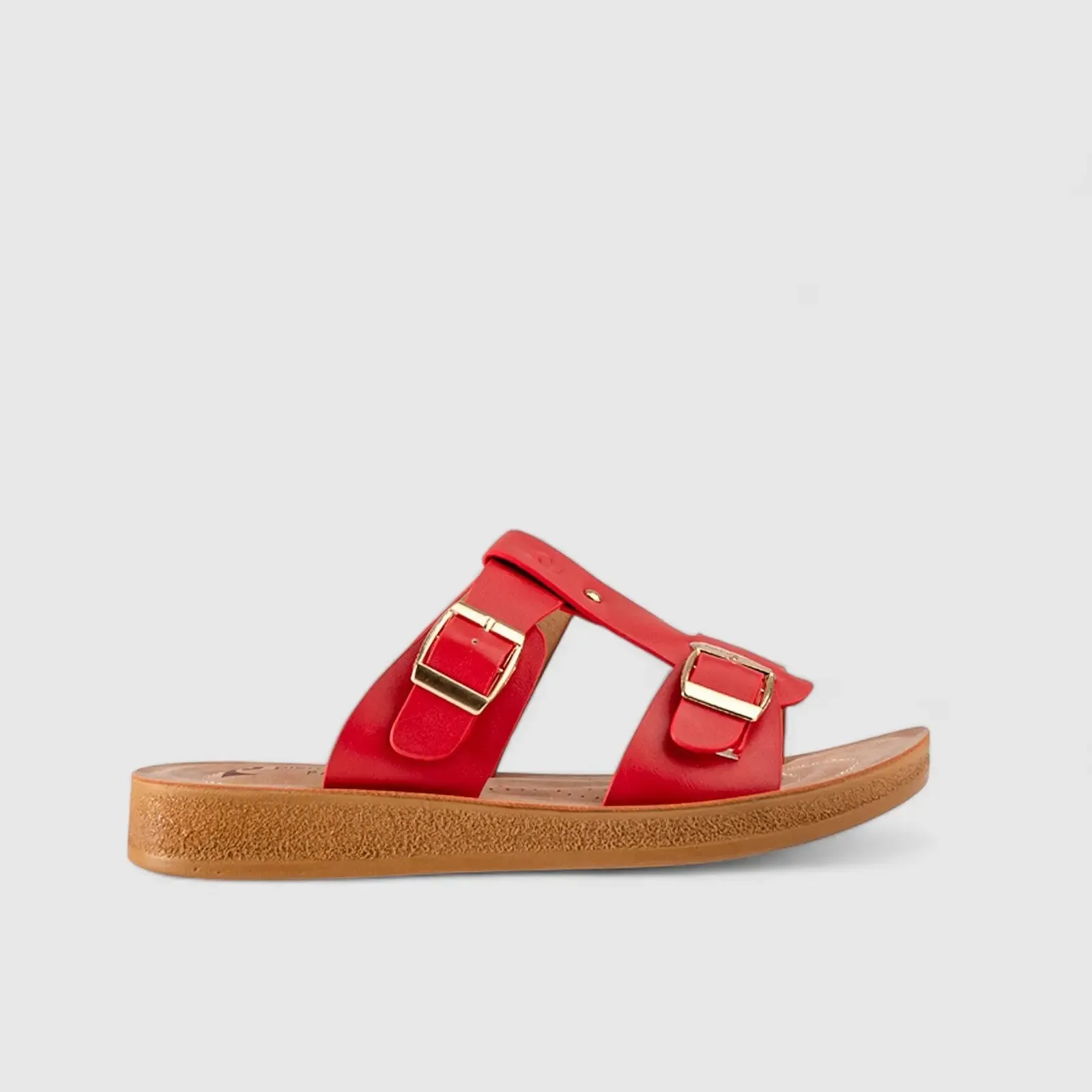 Ladies Push in Sandal Red 10552