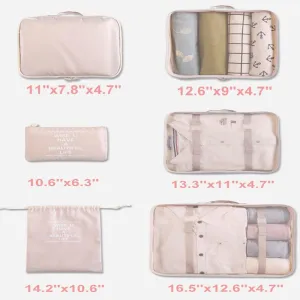 LANGUGU Compression Travel Luggage Organizers 6 Set, Mesh Clothes Bags Luggage Travel Packing Cubes with Bra Underwear Bag for Carry-on Luggage, Suitcase and Backpacking Accessories (Gray)