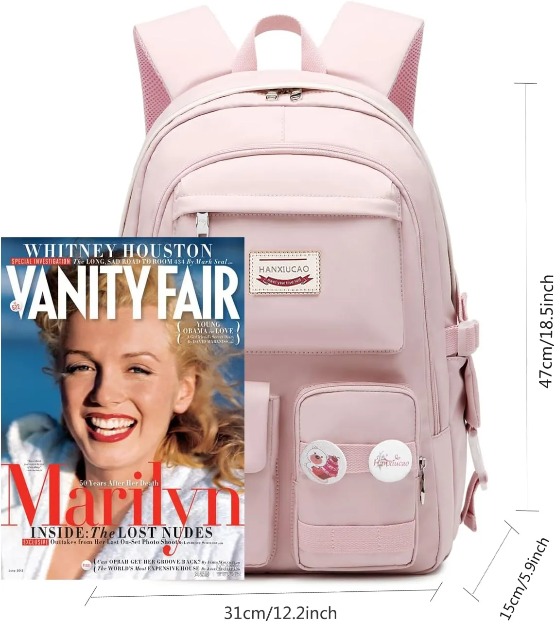 Laptop Backpack for Girls Stylish and Durable Travel Backpack Perfect for Travel, School, and Everyday Use(Pink)