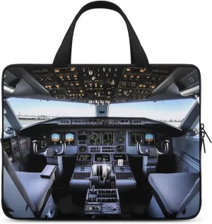 Laptop Bag Ultrathin Airplane Cockpit Printing Laptop Carrying Case Portability Messenger Bags For Work Travel