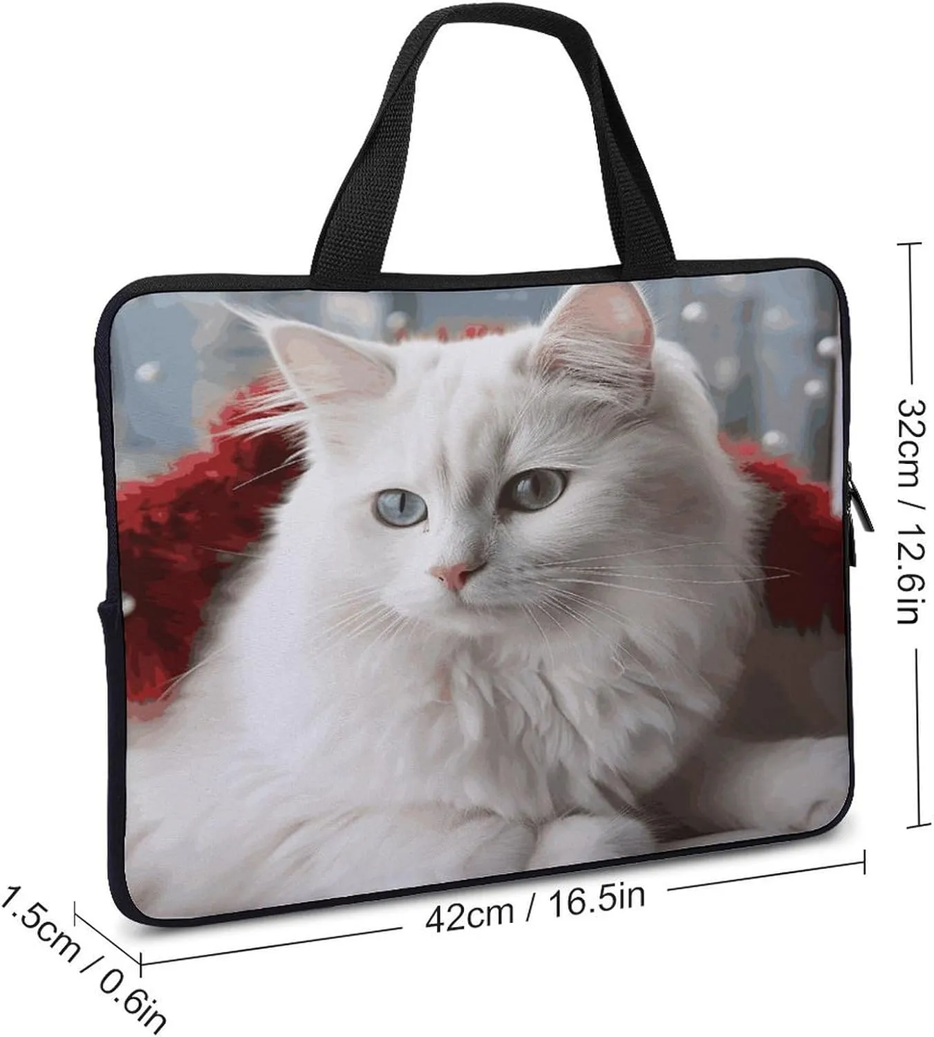 Laptop Bag Ultrathin Cute White Printing Laptop Carrying Case Portability Messenger Bags For Work Travel