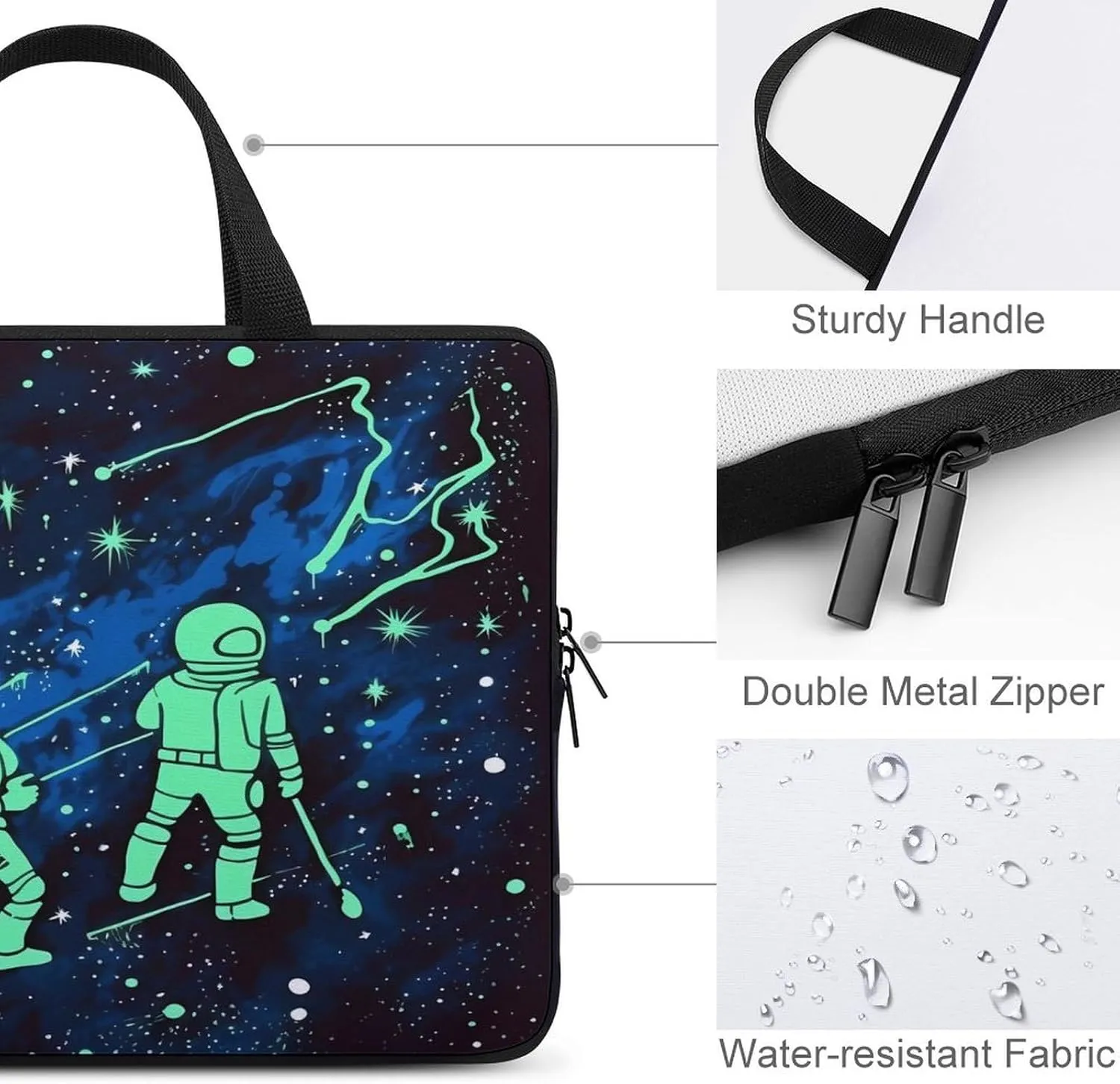 Laptop Bag Ultrathin Glow In The Dark Printing Laptop Carrying Case Portability Messenger Bags For Work Travel
