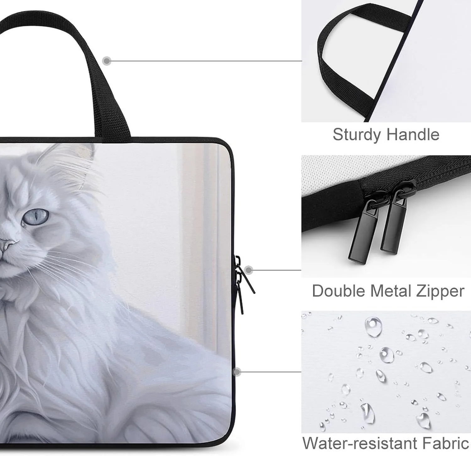 Laptop Bag Ultrathin Long Haired Printing Laptop Carrying Case Portability Messenger Bags For Work Travel