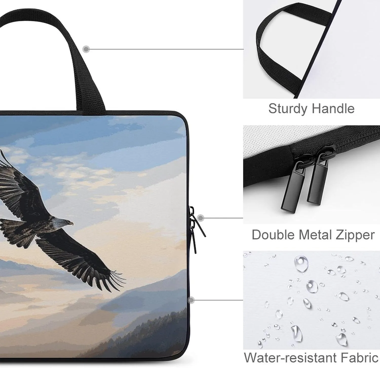 Laptop Bag Ultrathin Mountains Printing Laptop Carrying Case Portability Messenger Bags For Work Travel