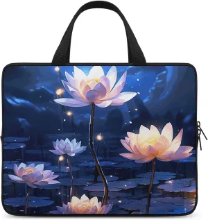 Laptop Bag Ultrathin Night Flowers Printing Laptop Carrying Case Portability Messenger Bags For Work Travel