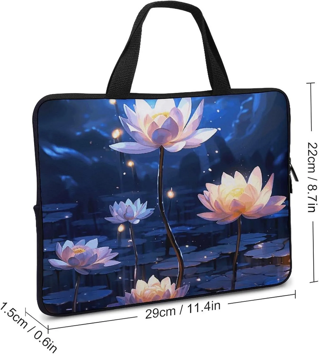 Laptop Bag Ultrathin Night Flowers Printing Laptop Carrying Case Portability Messenger Bags For Work Travel