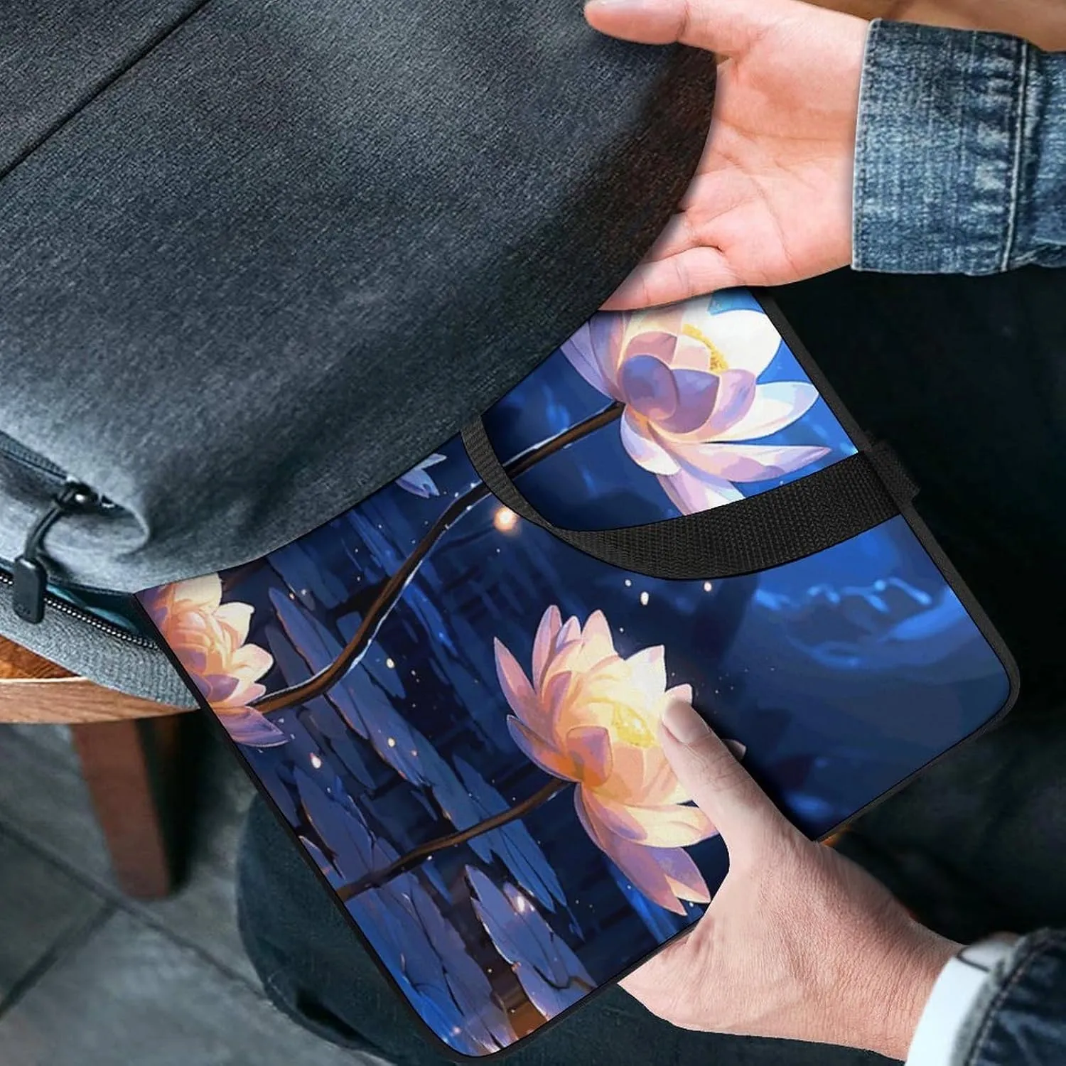 Laptop Bag Ultrathin Night Flowers Printing Laptop Carrying Case Portability Messenger Bags For Work Travel