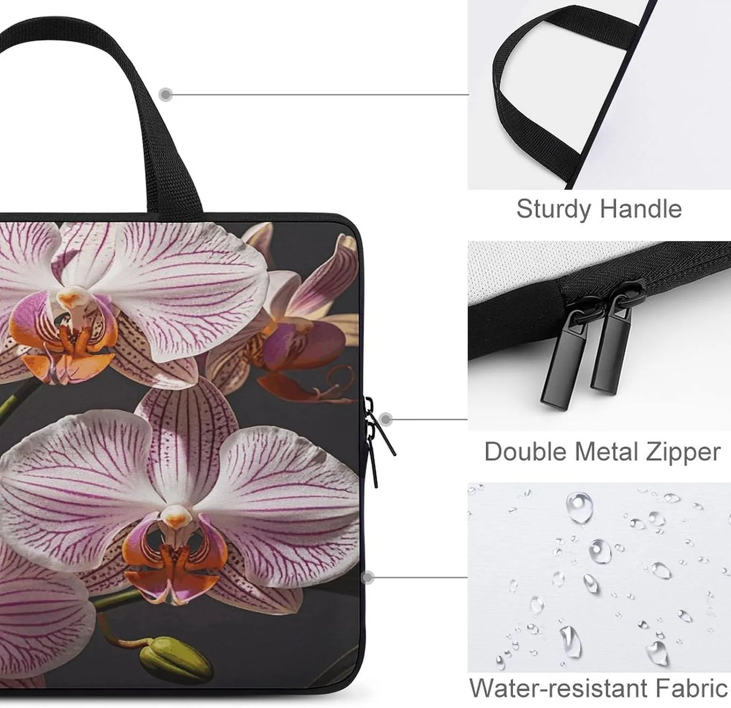 Laptop Bag Ultrathin Ophelia Orchid Printing Laptop Carrying Case Portability Messenger Bags For Work Travel