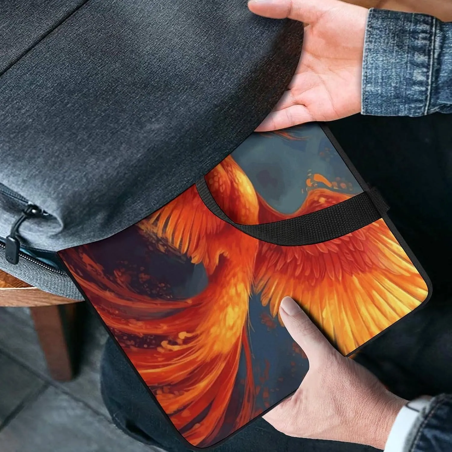 Laptop Bag Ultrathin Orange Red Printing Laptop Carrying Case Portability Messenger Bags For Work Travel
