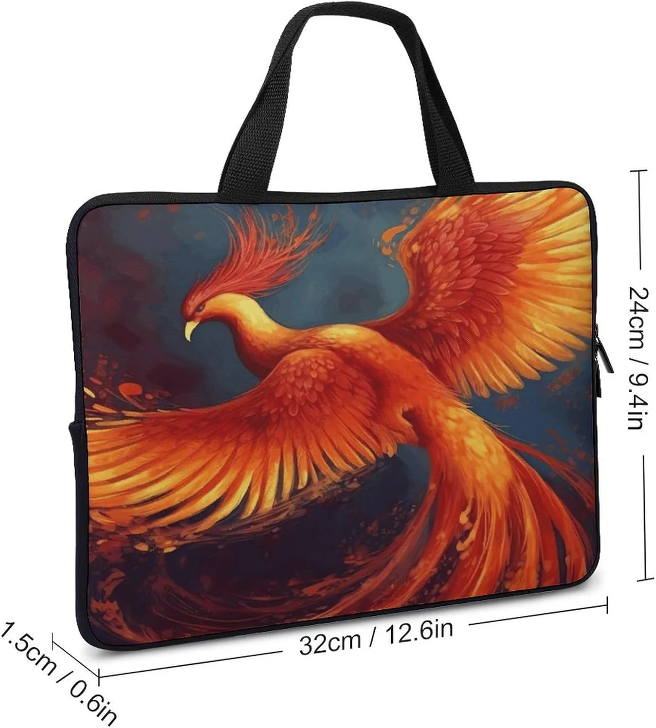 Laptop Bag Ultrathin Orange Red Printing Laptop Carrying Case Portability Messenger Bags For Work Travel