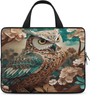 Laptop Bag Ultrathin Owl Printing Laptop Carrying Case Portability Messenger Bags For Work Travel