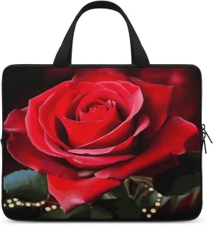 Laptop Bag Ultrathin Rose Flower Printing Laptop Carrying Case Portability Messenger Bags For Work Travel
