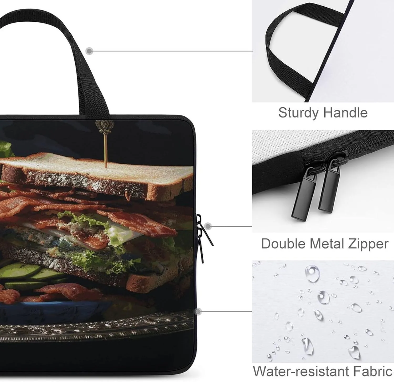 Laptop Bag Ultrathin Sandwich Printing Laptop Carrying Case Portability Messenger Bags For Work Travel