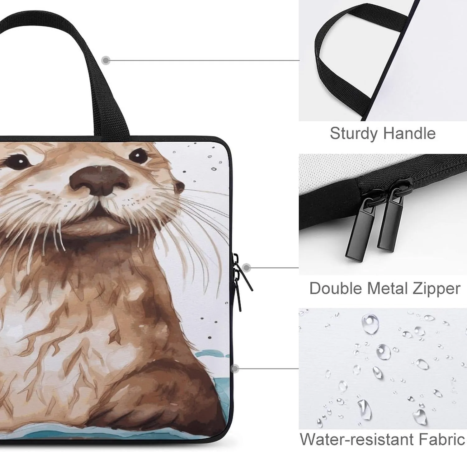 Laptop Bag Ultrathin Sea Edtt Printing Laptop Carrying Case Portability Messenger Bags For Work Travel