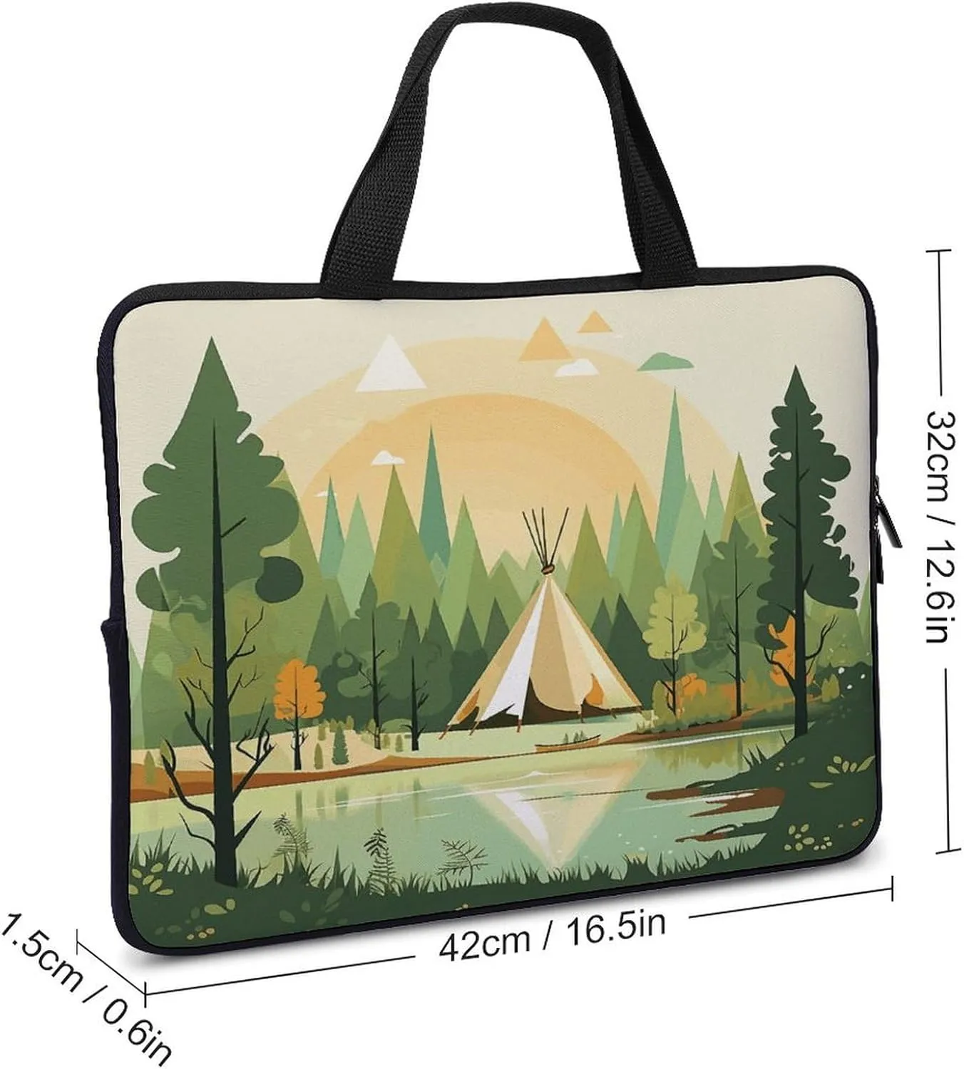 Laptop Bag Ultrathin Teepee Printing Laptop Carrying Case Portability Messenger Bags For Work Travel