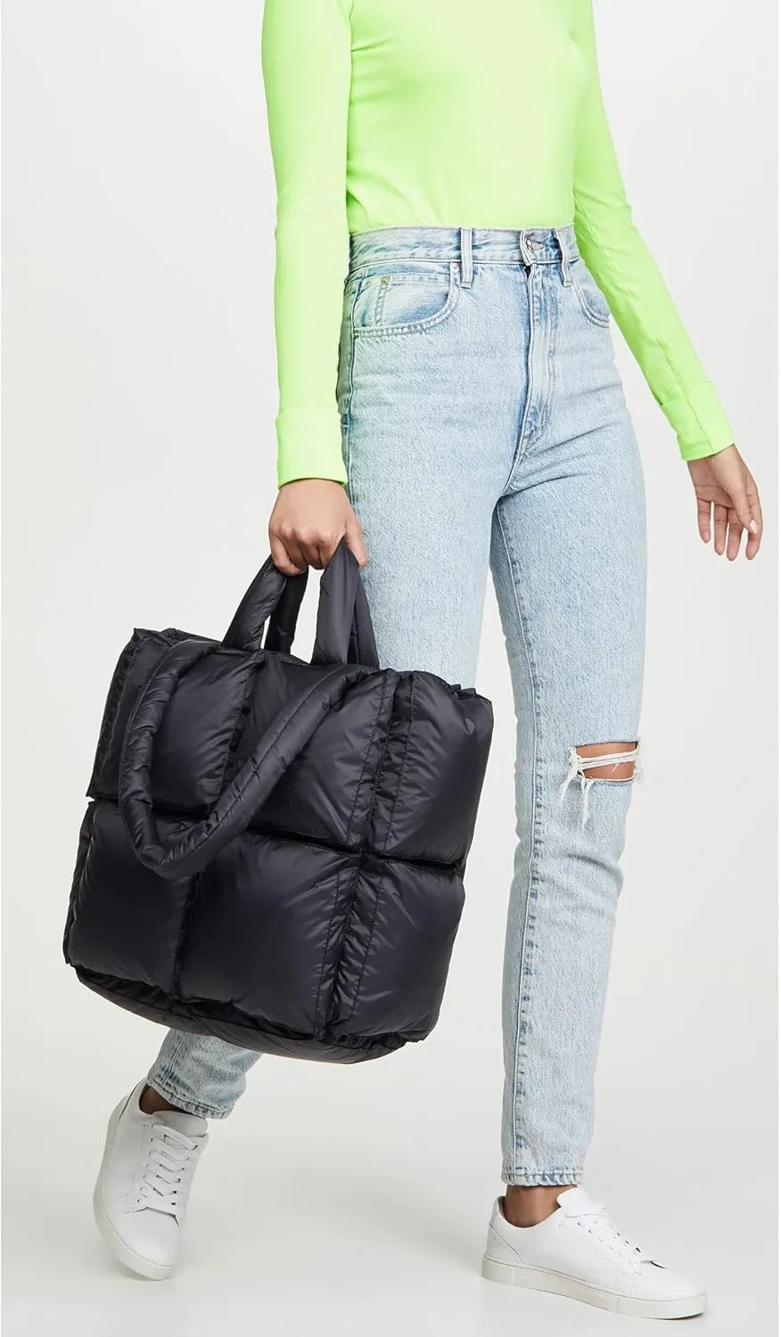 Large Puffer Tote Bag, Trendy Quilted Cotton Padded Handbags for women, Soft Shoulder Bag Nylon Down Pillow Shopper Bag